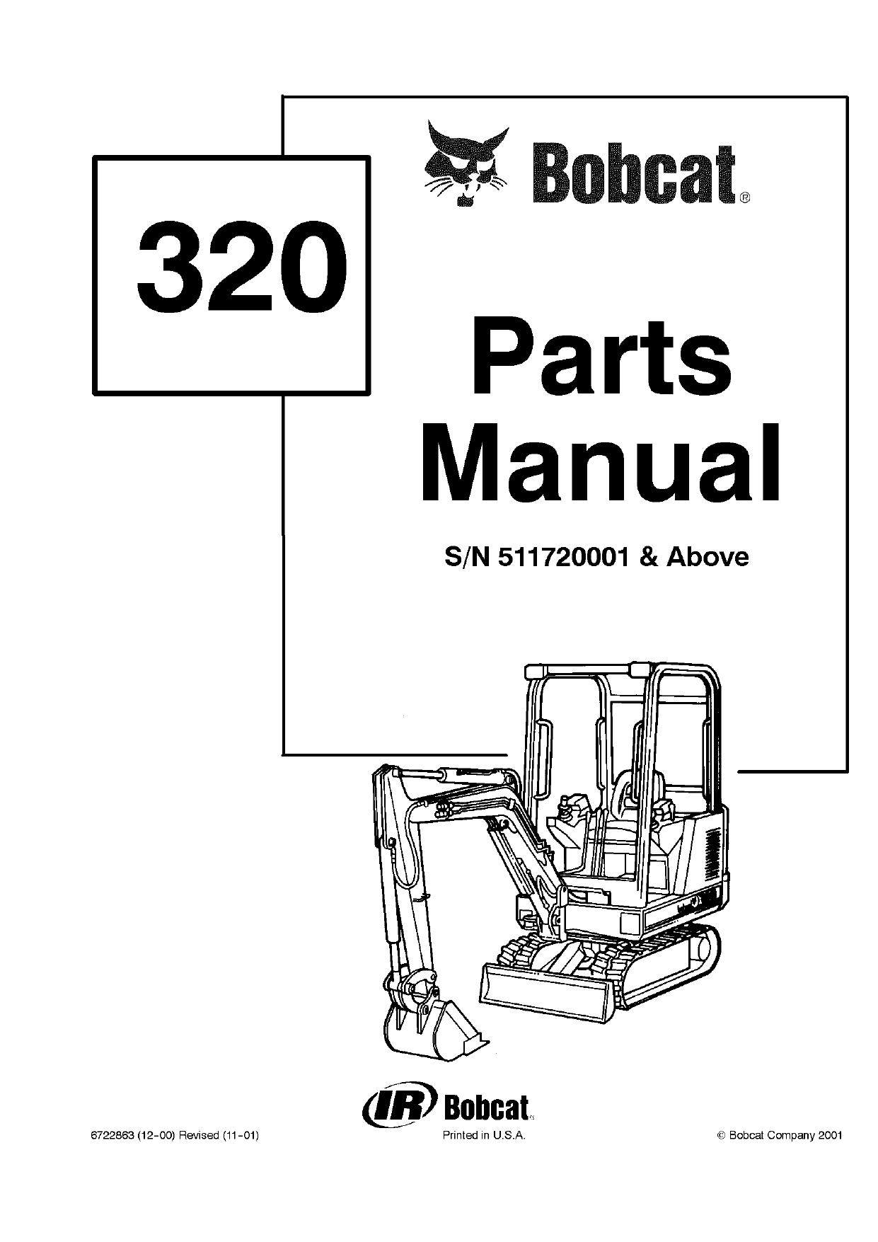 320 C Excavator parts manual Bobcat